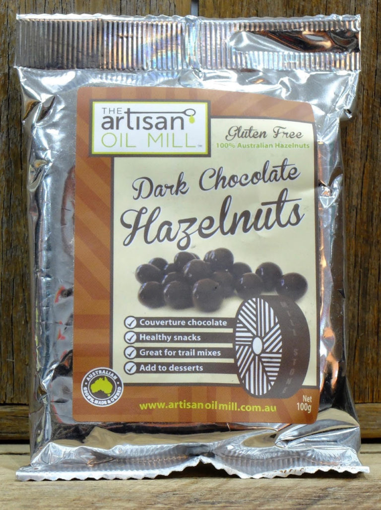 The Artisan Mill Dark Chocolate Coated Hazelnuts (100g) Rose St Pantry