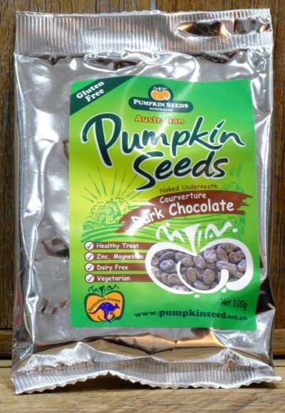Pumpkin Seeds Australia - Dark Chocolate covered Pumpkin Seeds 100g