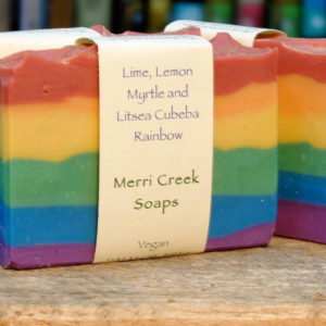 Merri Creek Soaps- Lime, Lemon, Myrtle and Litsea Cubeba Rainbow Soap