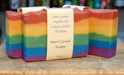 Merri Creek Soaps- Lime, Lemon, Myrtle and Litsea Cubeba Rainbow Soap